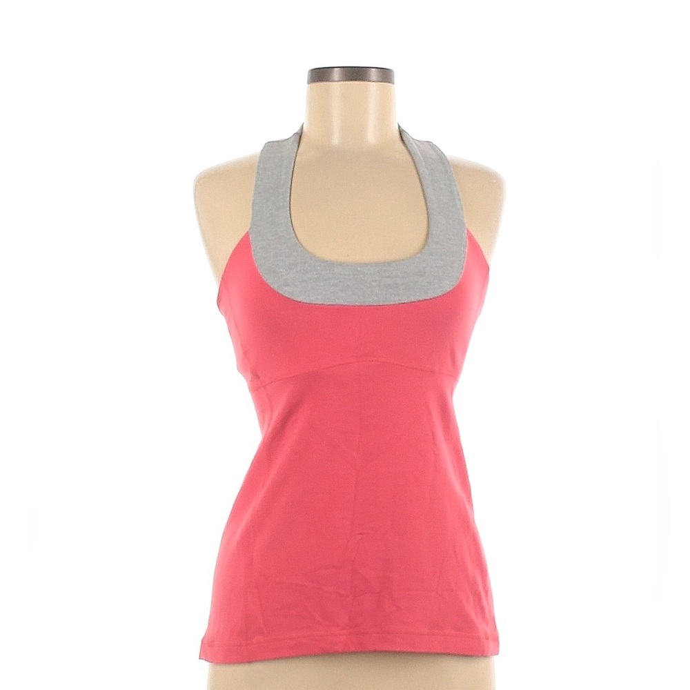 Lululemonn Salmon PInk/ Light Gray  Racerback Tank Top Sz 8